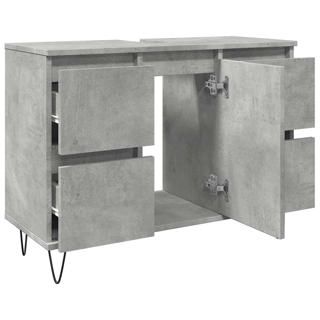 Bathroom Cabinet Concrete Grey 80X33X60 Cm Engineered Wood