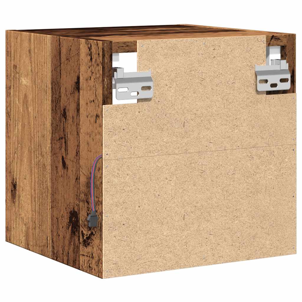 Tv Wall Cabinet With Led Lights 30X28.5X Old Wood