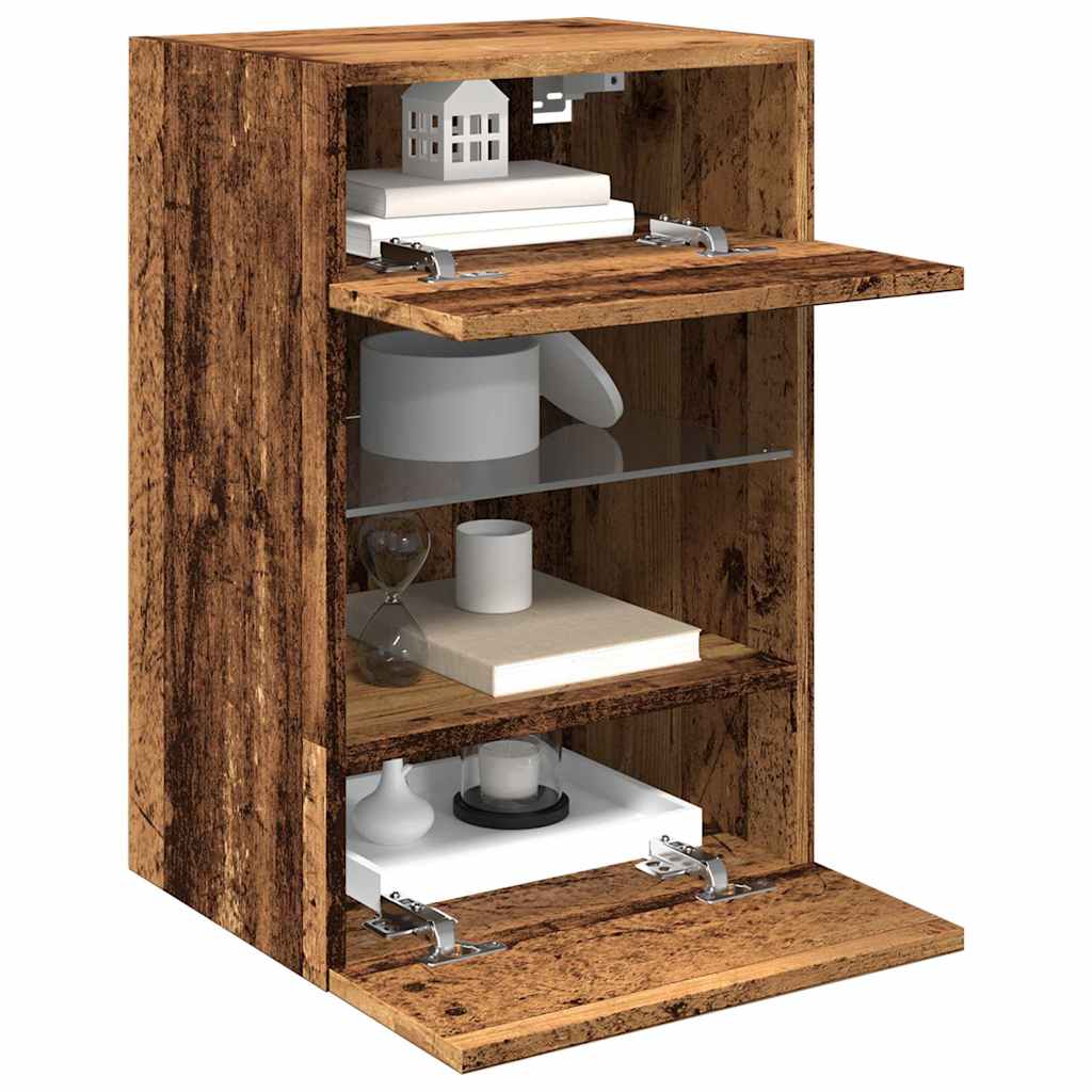 Tv Wall Cabinets With Led Lights 2 Pcs 40X30X60.5 Cm