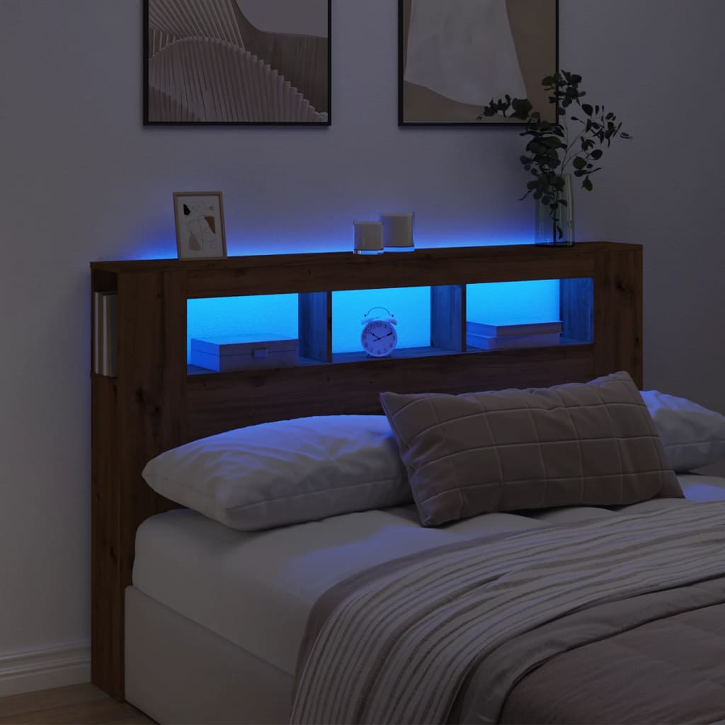 Led Headboard 160X18.5X103.5 Cm Engineered Wood