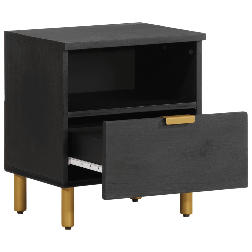 Bedside Cabinet Black 40X33X46 Cm Engineered Wood
