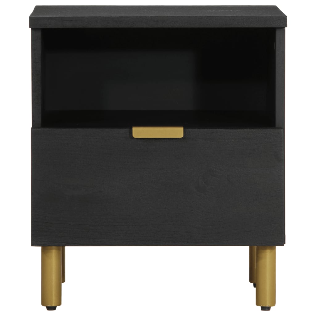 Bedside Cabinet Black 40X33X46 Cm Engineered Wood