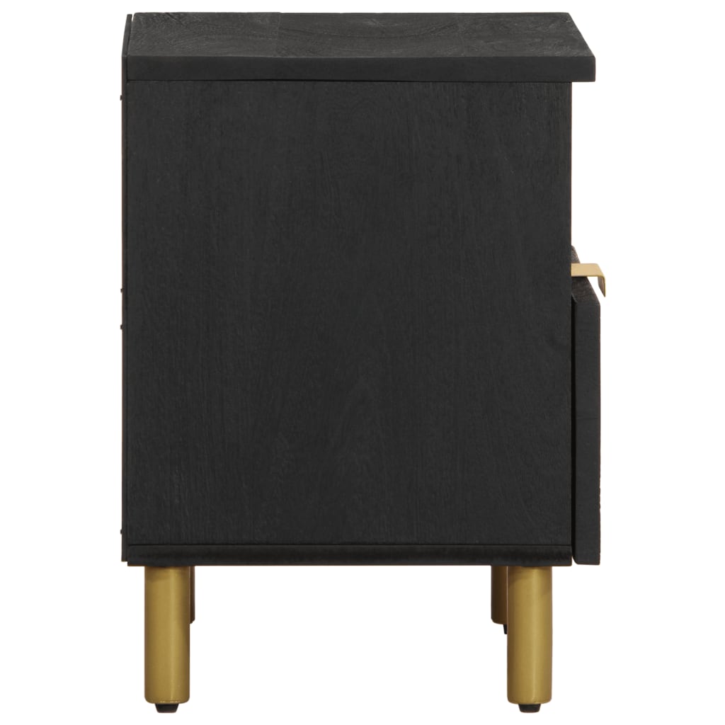 Bedside Cabinet Black 40X33X46 Cm Engineered Wood