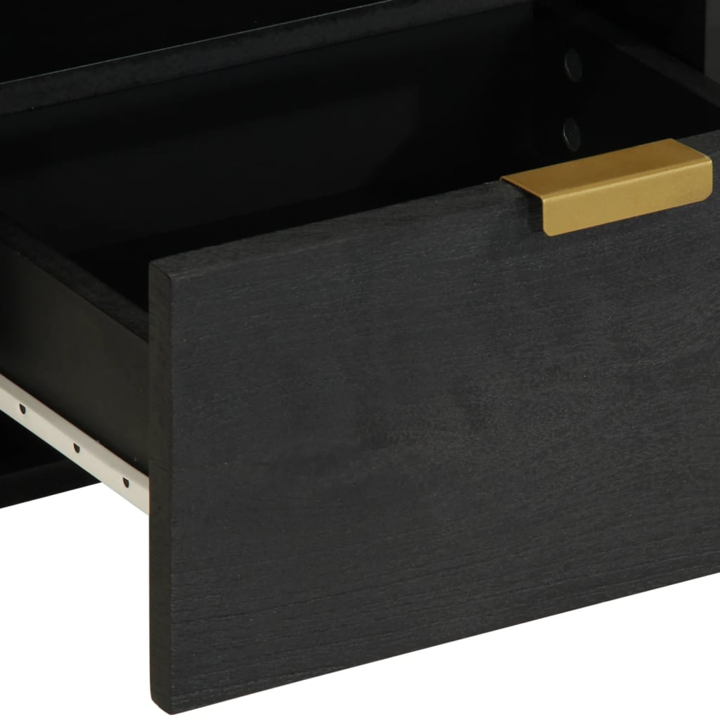 Bedside Cabinet Black 40X33X46 Cm Engineered Wood