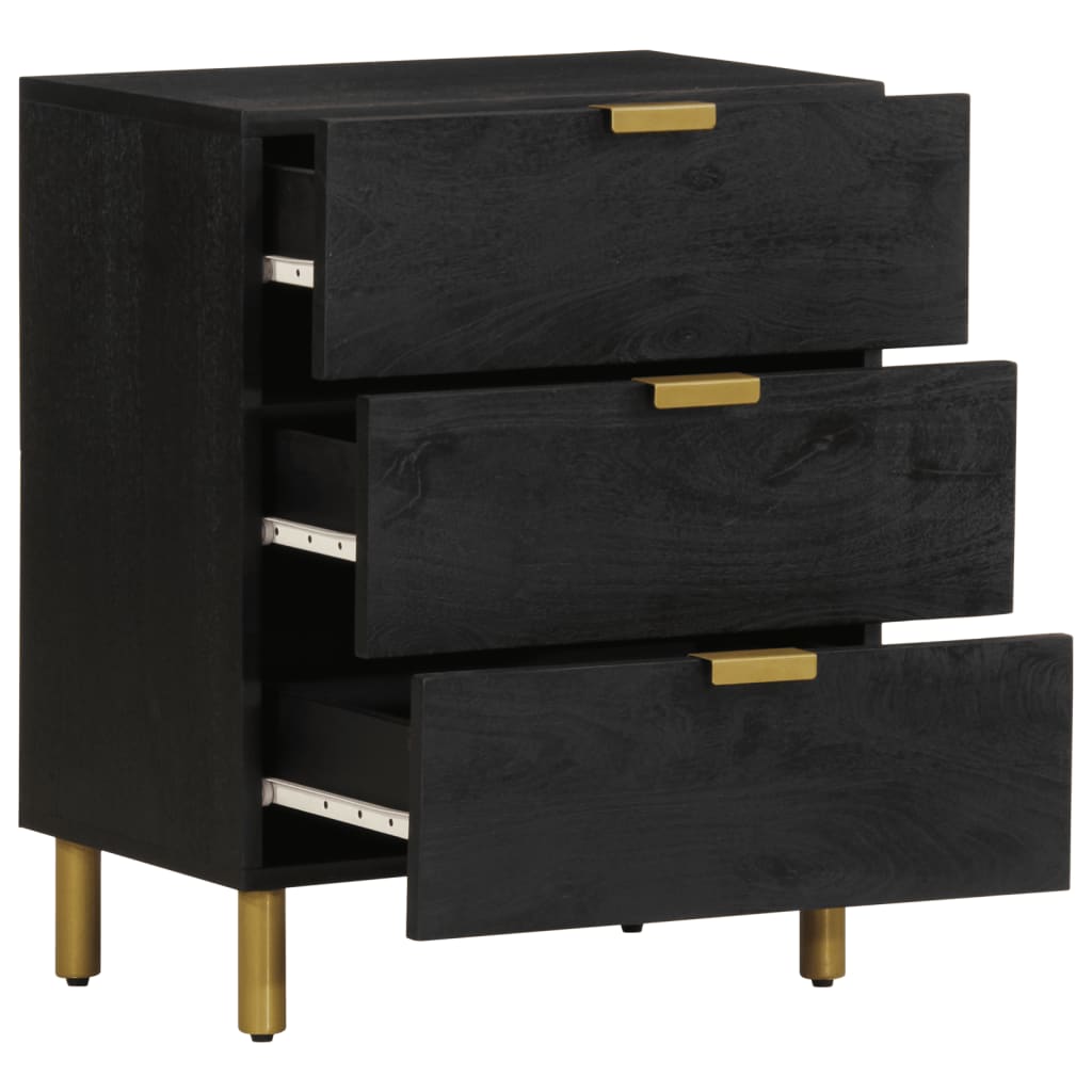 Bedside Cabinet Black 50X33X62 Cm Engineered Wood