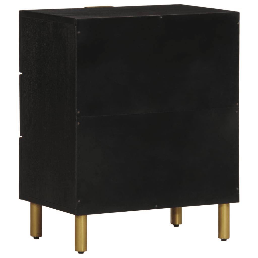 Bedside Cabinet Black 50X33X62 Cm Engineered Wood