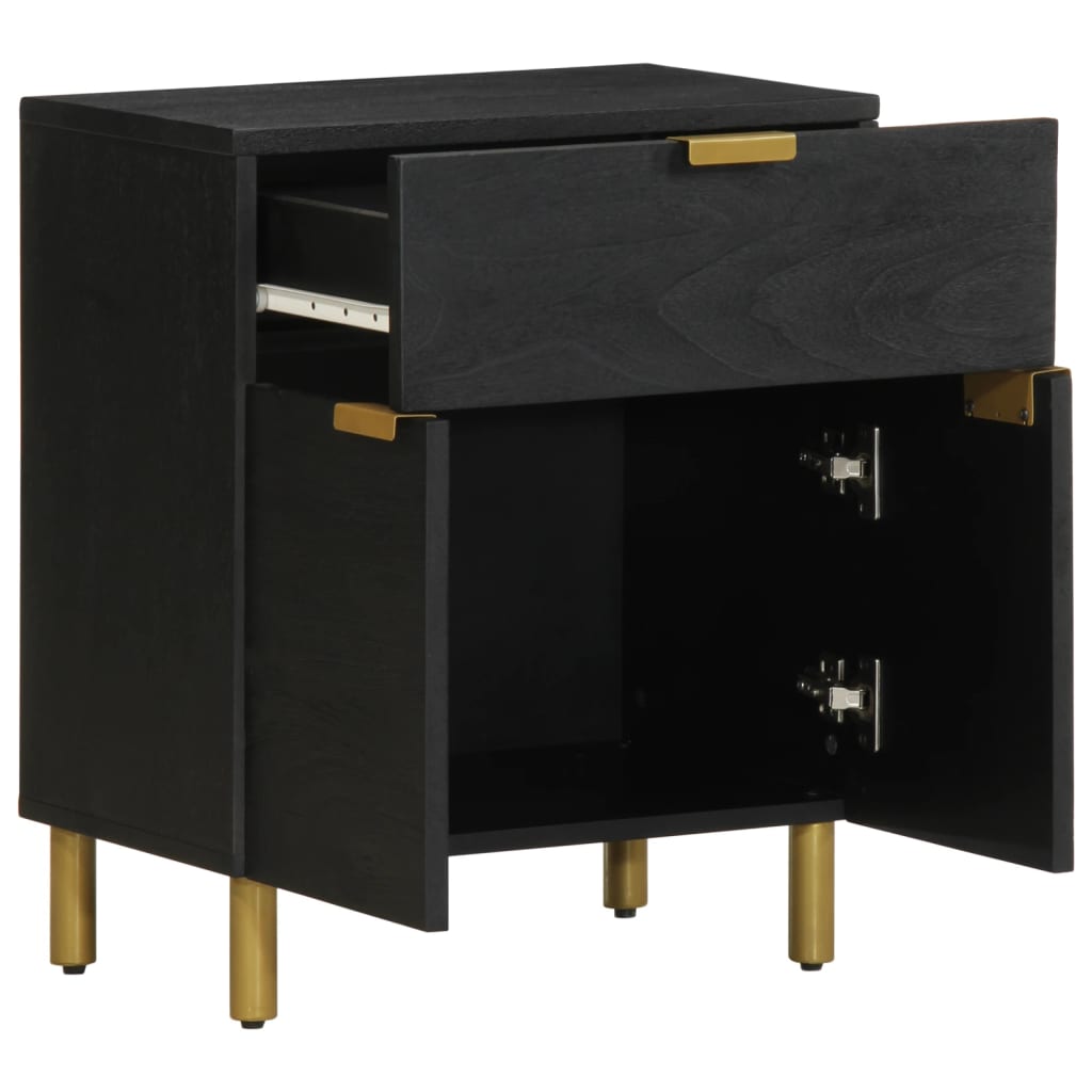 Bedside Cabinet Black 50X33X60 Cm Engineered Wood