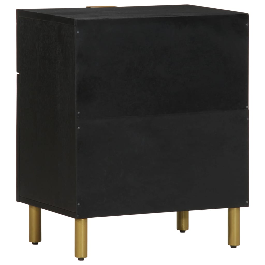Bedside Cabinet Black 50X33X60 Cm Engineered Wood