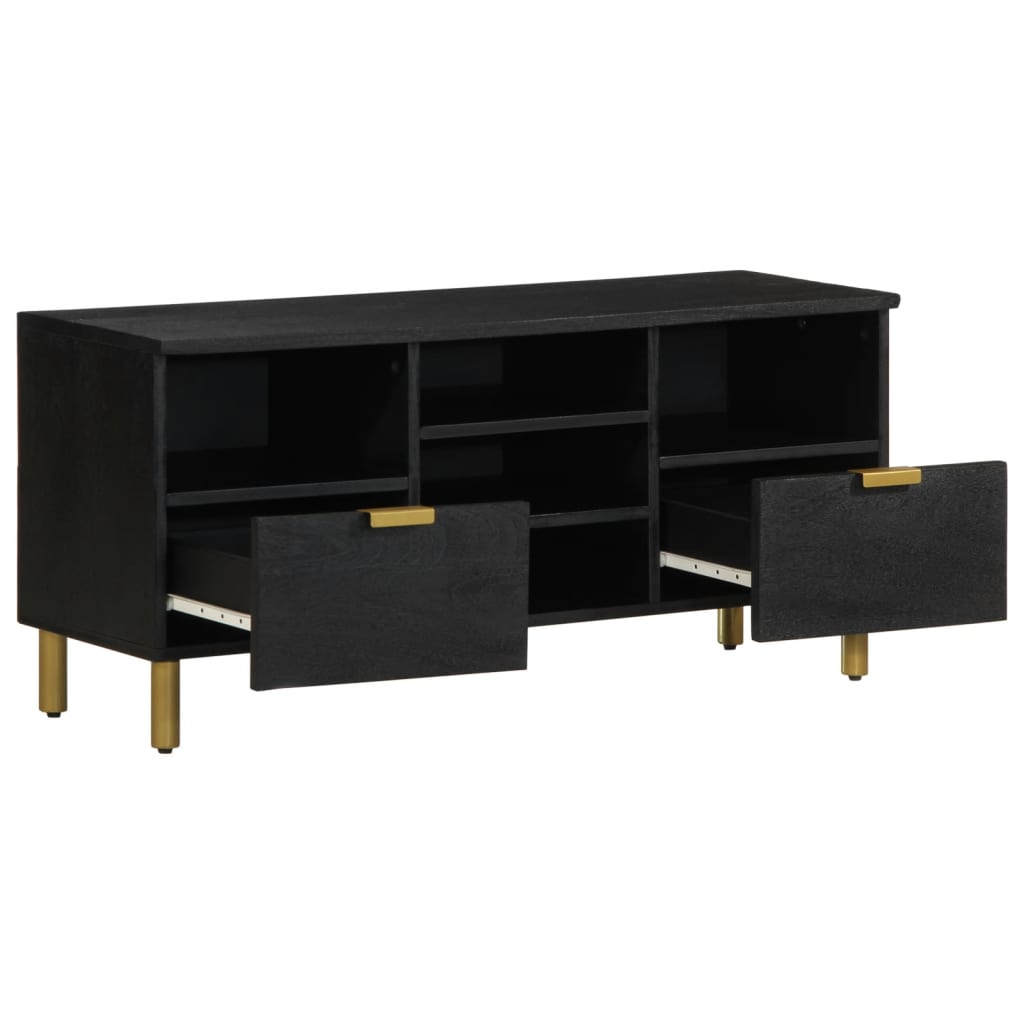 Tv Cabinet Black 100X33X46 Cm Engineered Wood