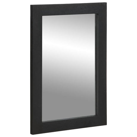 Bathroom Mirror Black 50X70X2.5 Cm Engineered Wood And Brass