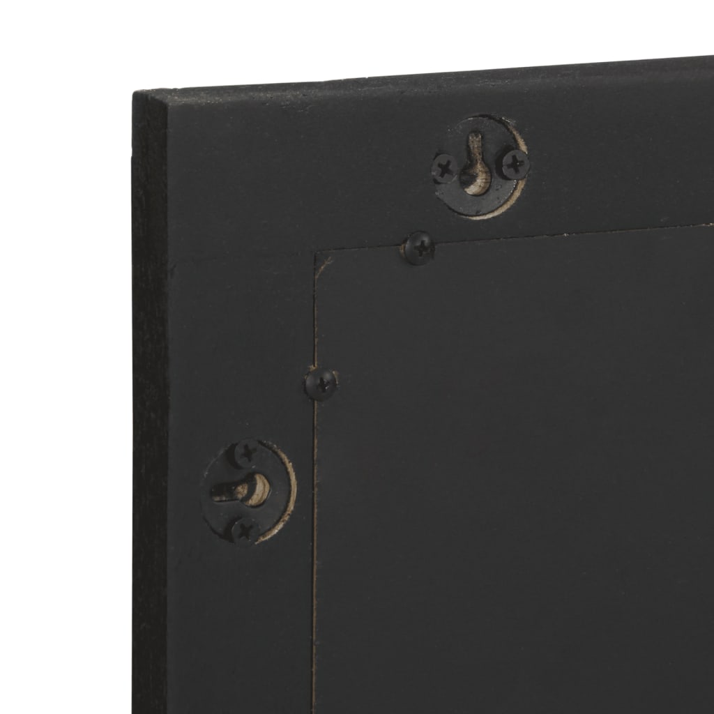 Bathroom Mirror Black 50X70X2.5 Cm Engineered Wood And Brass