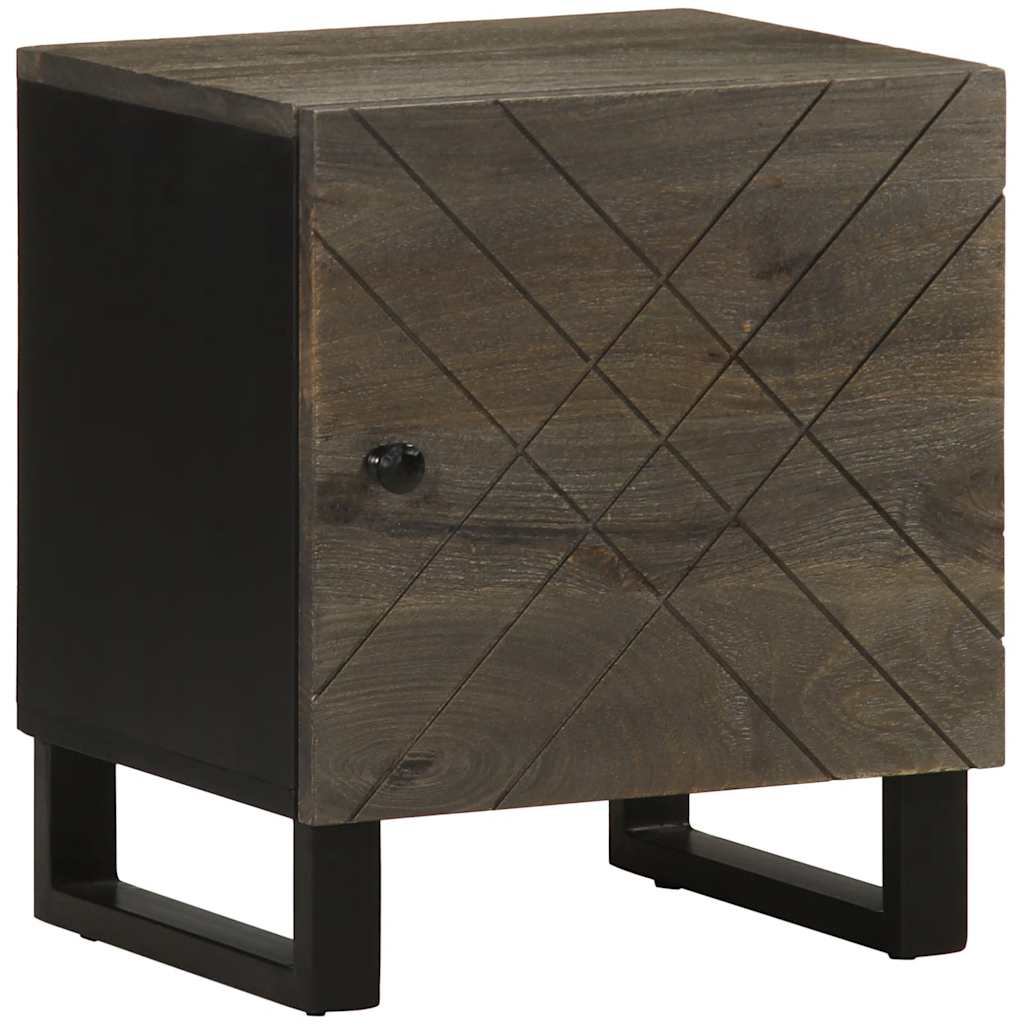 Bedside Cabinet Black 40X33X46 Cm Solid Wood Mango