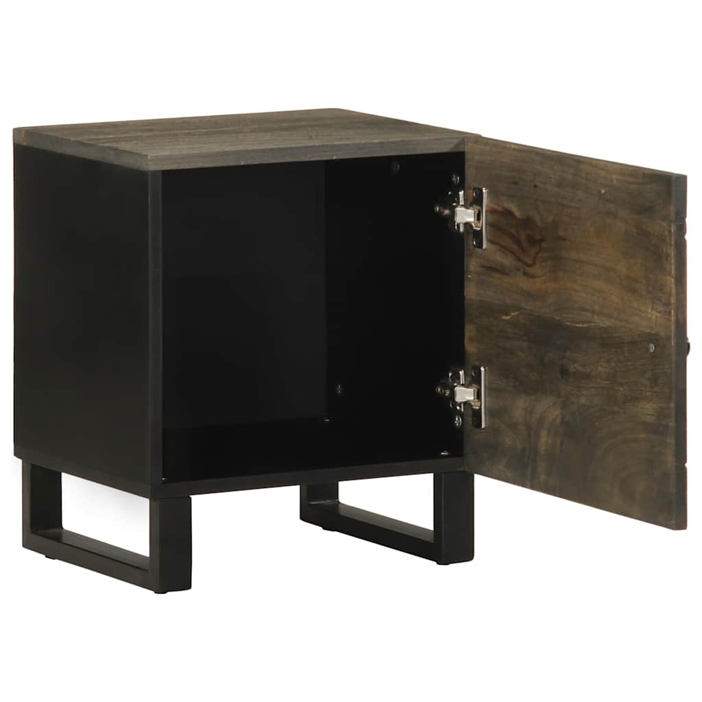 Bedside Cabinet Black 40X33X46 Cm Solid Wood Mango