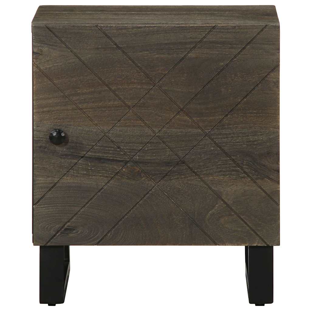 Bedside Cabinet Black 40X33X46 Cm Solid Wood Mango