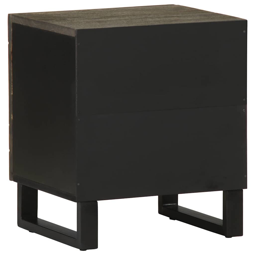Bedside Cabinet Black 40X33X46 Cm Solid Wood Mango