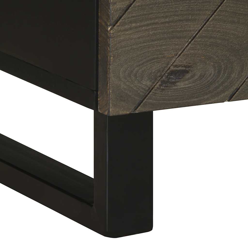 Bedside Cabinet Black 40X33X46 Cm Solid Wood Mango