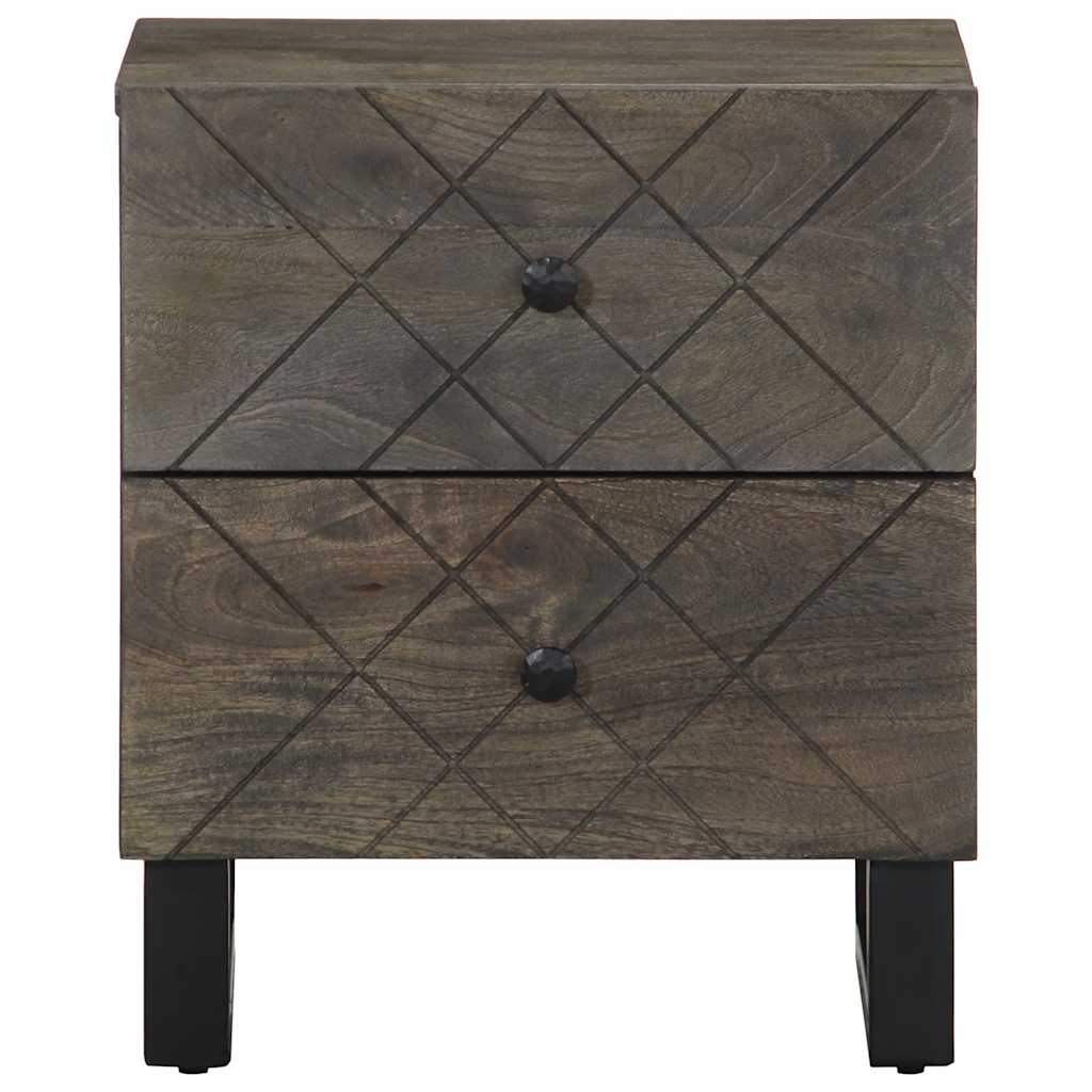Bedside Cabinet Black 40X33X46 Cm Solid Wood Mango