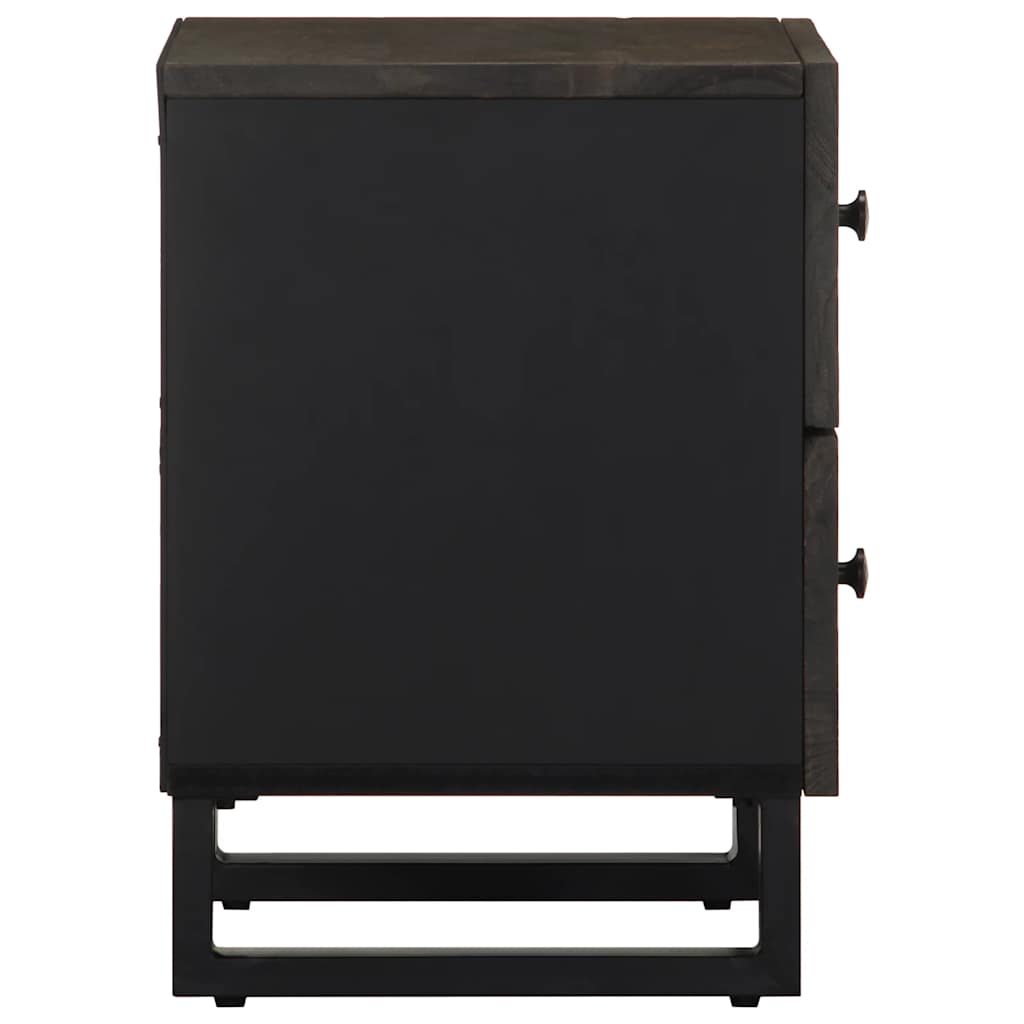Bedside Cabinet Black 40X33X46 Cm Solid Wood Mango