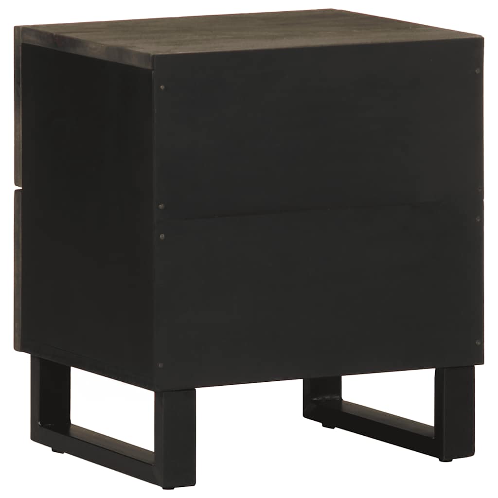 Bedside Cabinet Black 40X33X46 Cm Solid Wood Mango