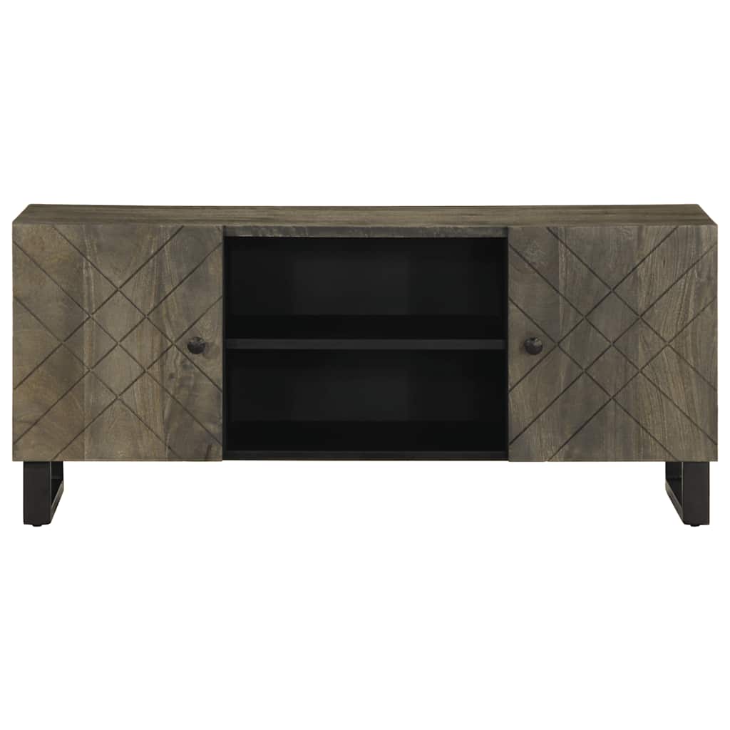 Tv Cabinet Black 105X33X46 Cm Solid Wood Mango