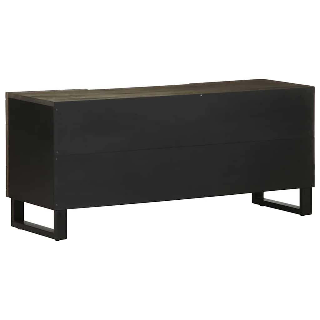 Tv Cabinet Black 105X33X46 Cm Solid Wood Mango