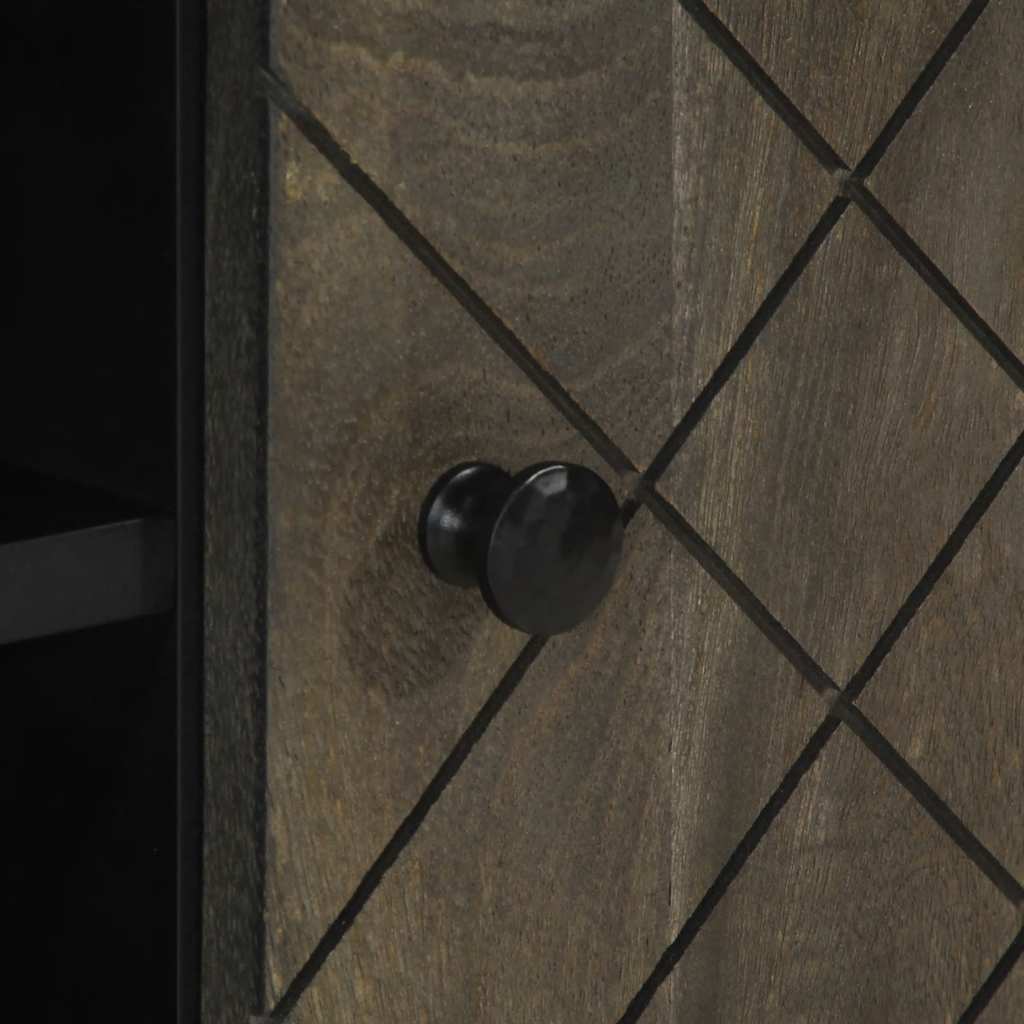 Tv Cabinet Black 105X33X46 Cm Solid Wood Mango