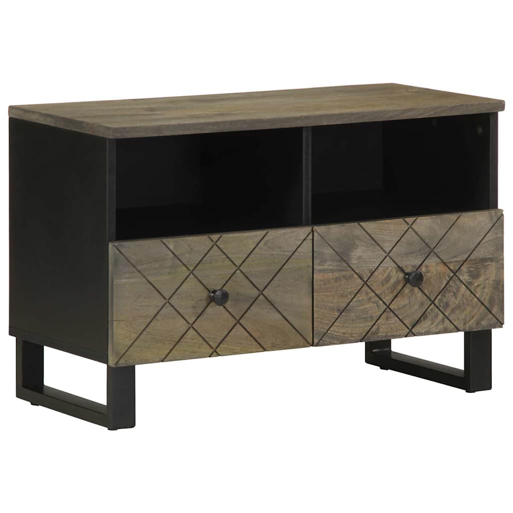 Tv Cabinet Black 70X33X46 Cm Solid Wood Mango