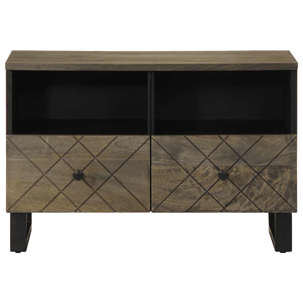 Tv Cabinet Black 70X33X46 Cm Solid Wood Mango