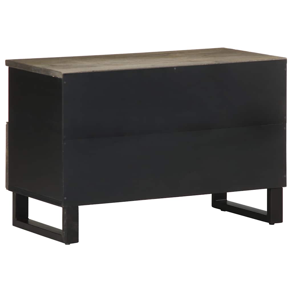 Tv Cabinet Black 70X33X46 Cm Solid Wood Mango