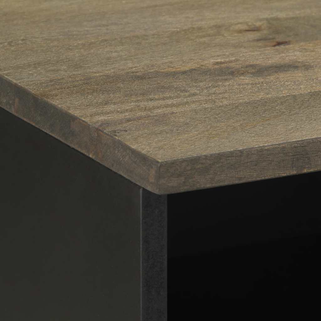 Tv Cabinet Black 70X33X46 Cm Solid Wood Mango