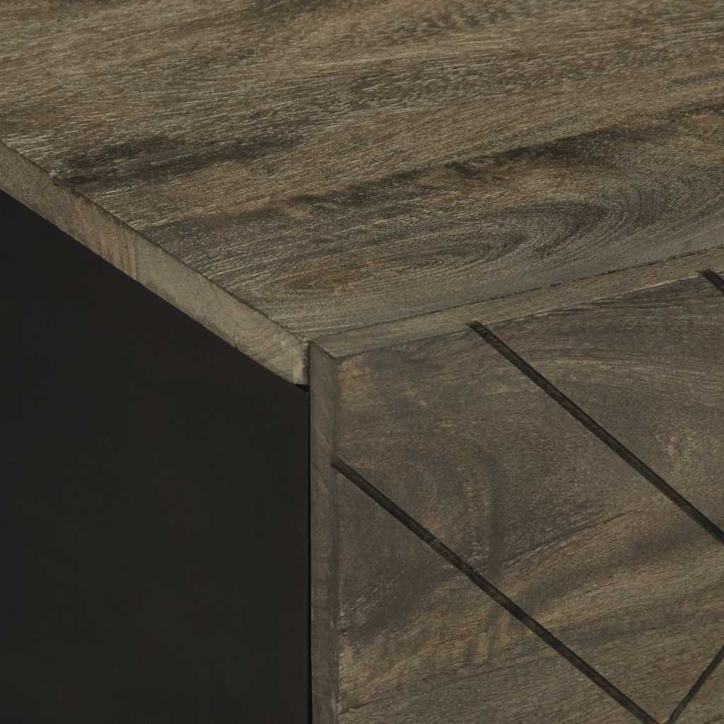 Coffee Table Black 80X50X40 Cm Solid Wood Mango