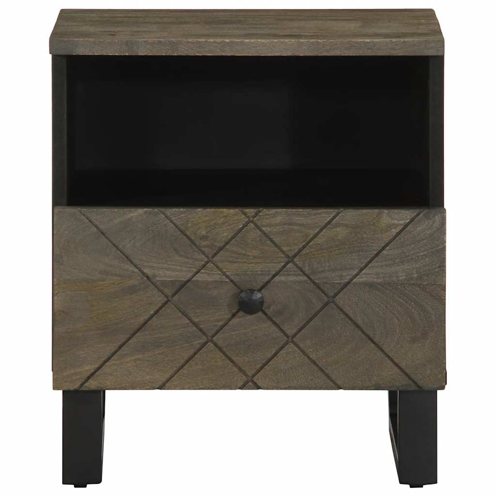 Bedside Cabinet Black 40X33X46 Cm Solid Wood Mango