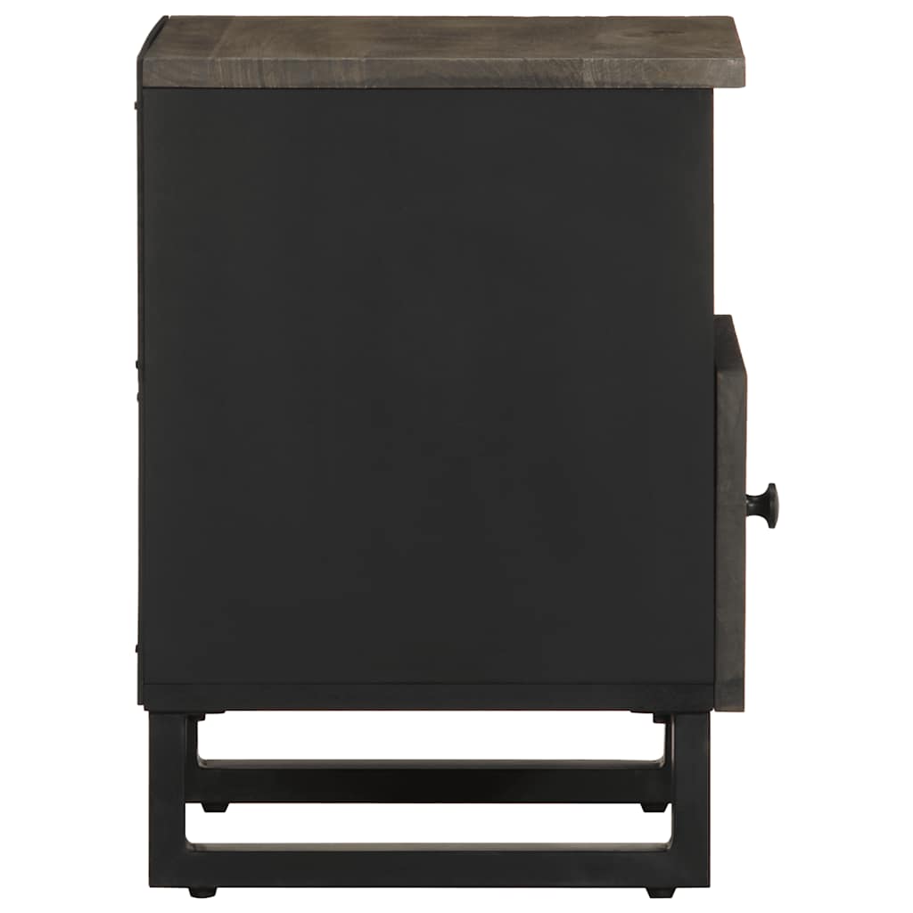 Bedside Cabinet Black 40X33X46 Cm Solid Wood Mango
