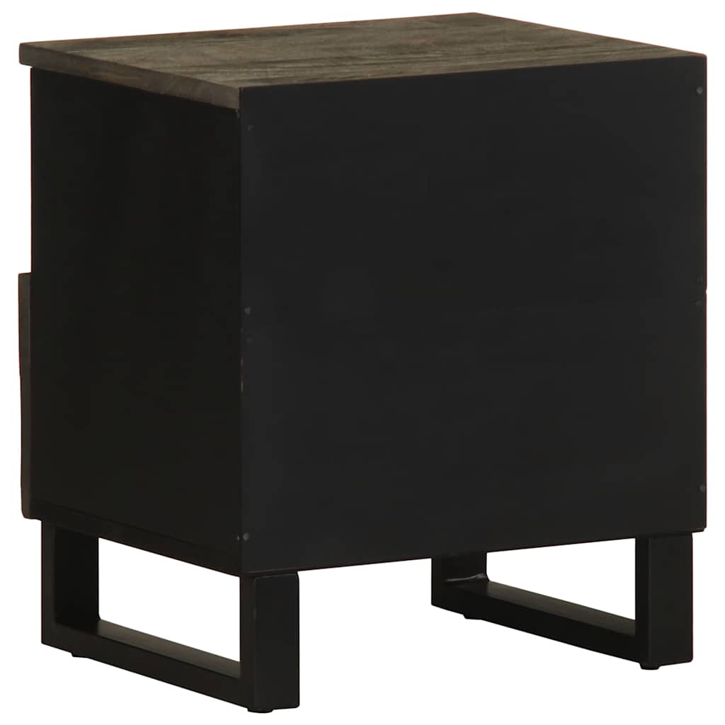 Bedside Cabinet Black 40X33X46 Cm Solid Wood Mango
