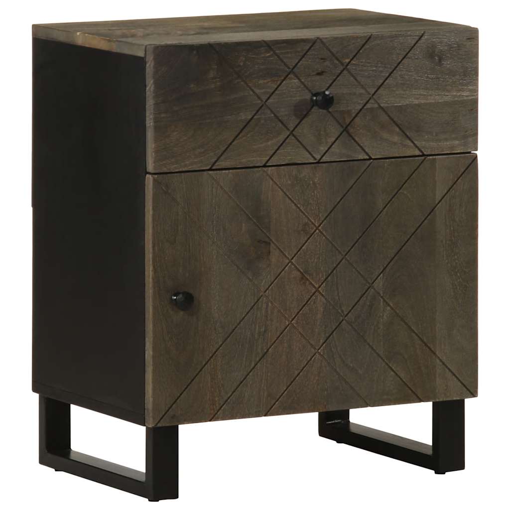 Bedside Cabinet Black 50X33X60 Cm Solid Wood Mango