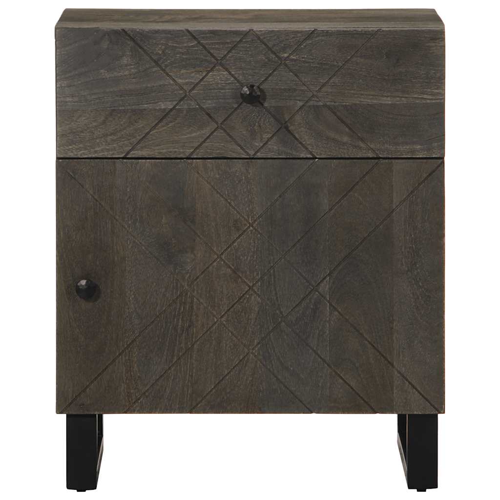 Bedside Cabinet Black 50X33X60 Cm Solid Wood Mango