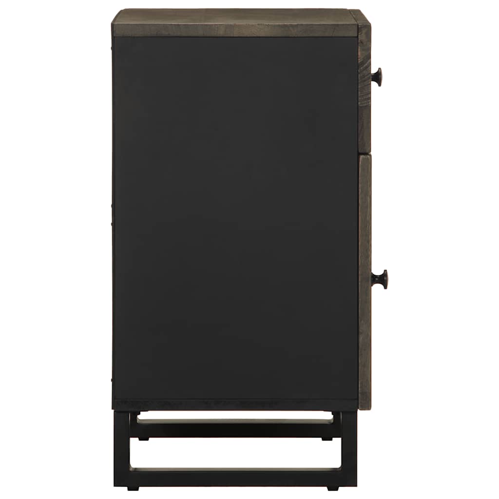 Bedside Cabinet Black 50X33X60 Cm Solid Wood Mango