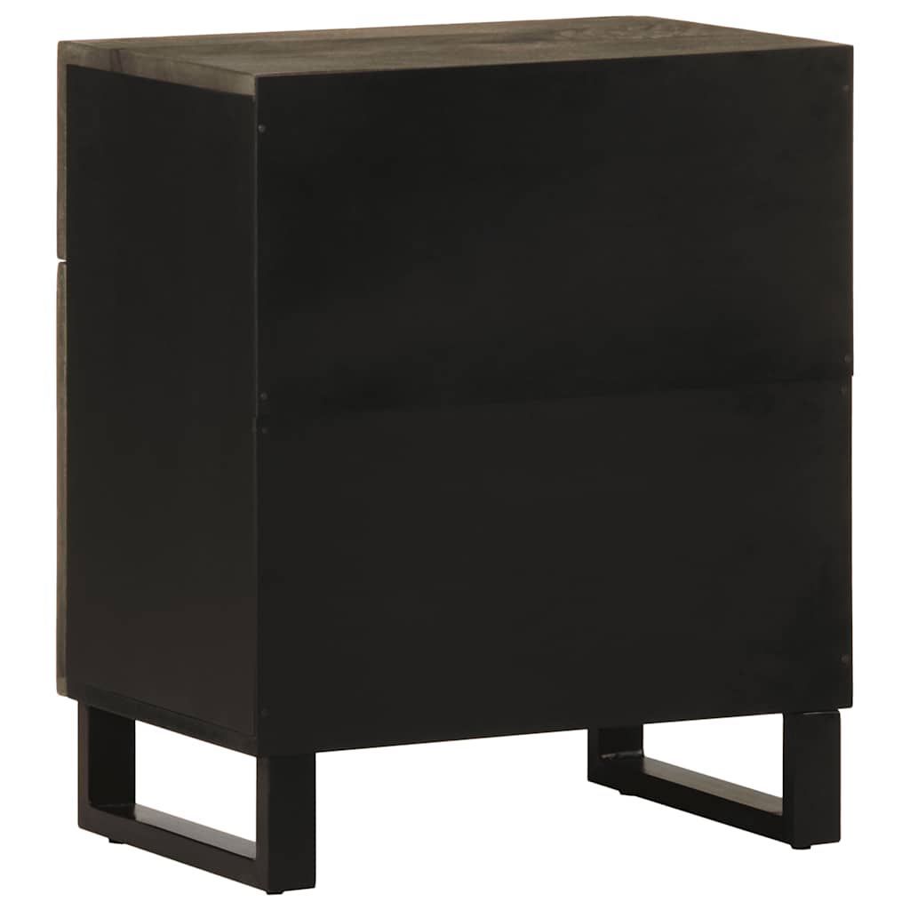 Bedside Cabinet Black 50X33X60 Cm Solid Wood Mango