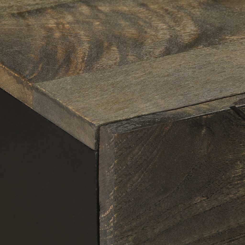 Bedside Cabinet Black 50X33X60 Cm Solid Wood Mango