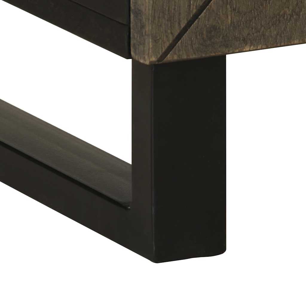Bedside Cabinet Black 50X33X60 Cm Solid Wood Mango