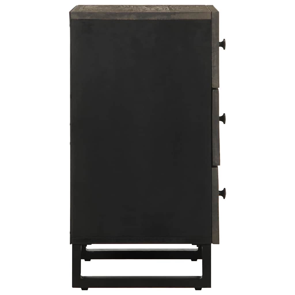 Bedside Cabinet Black 50X33X62 Cm Solid Wood Mango