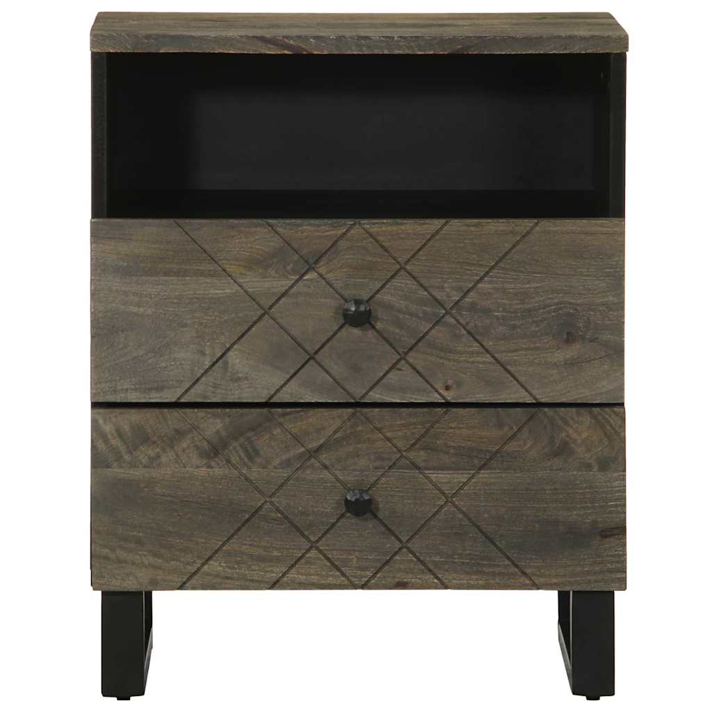Bedside Cabinet Black 50X33X62 Cm Solid Wood Mango