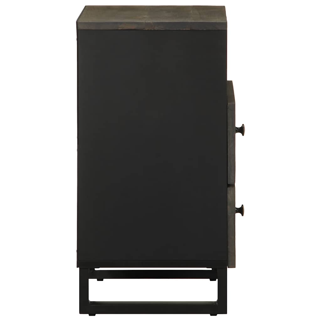 Bedside Cabinet Black 50X33X62 Cm Solid Wood Mango