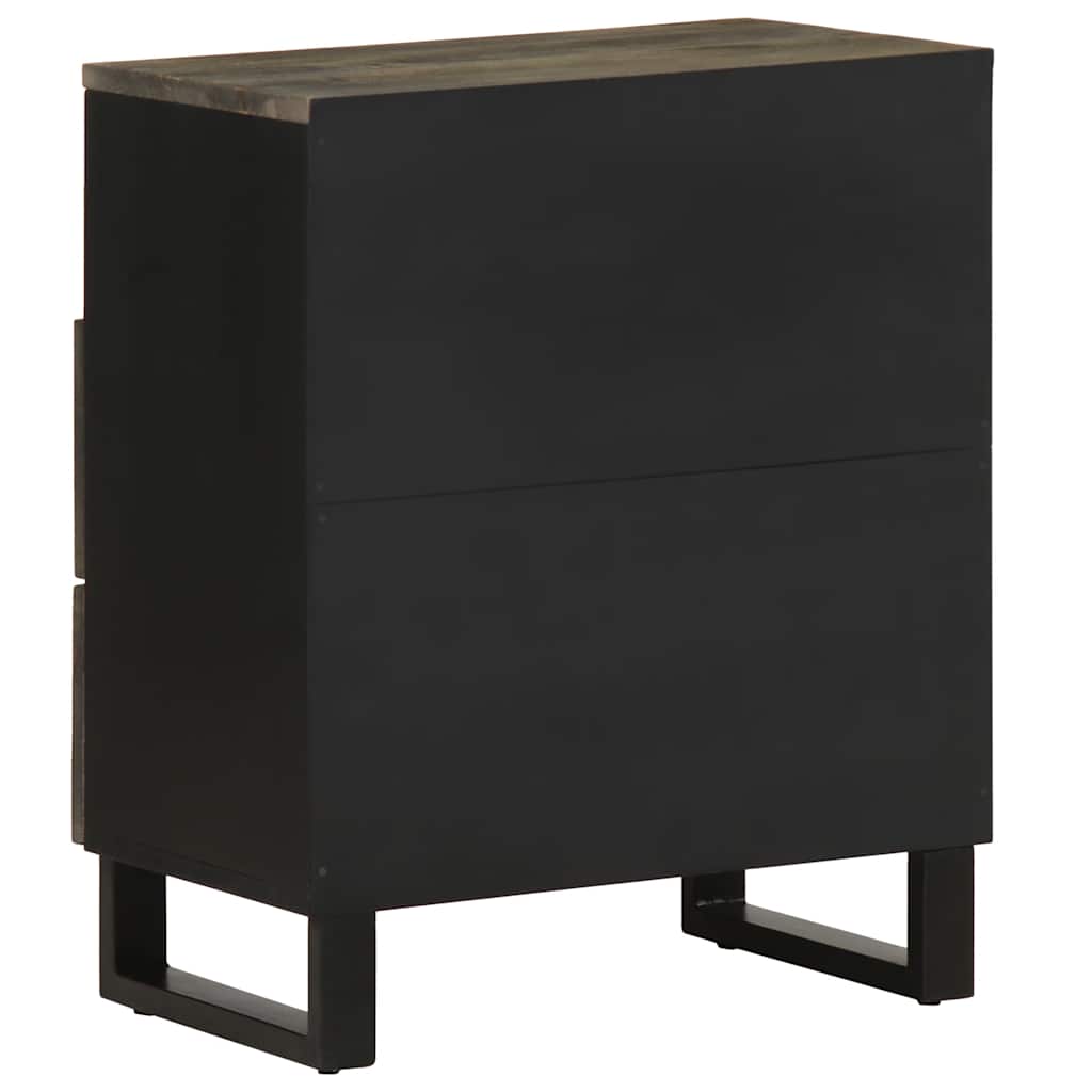 Bedside Cabinet Black 50X33X62 Cm Solid Wood Mango