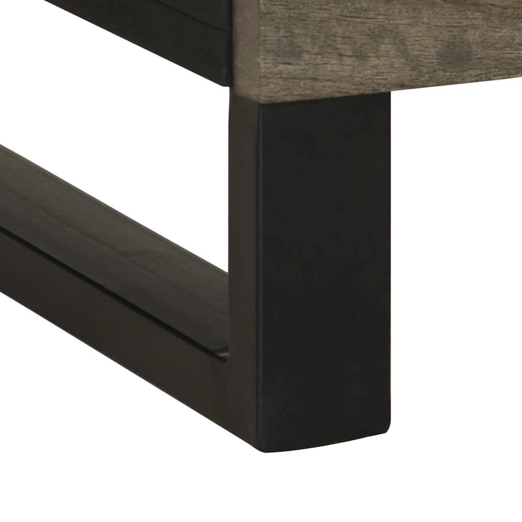 Bedside Cabinet Black 50X33X62 Cm Solid Wood Mango