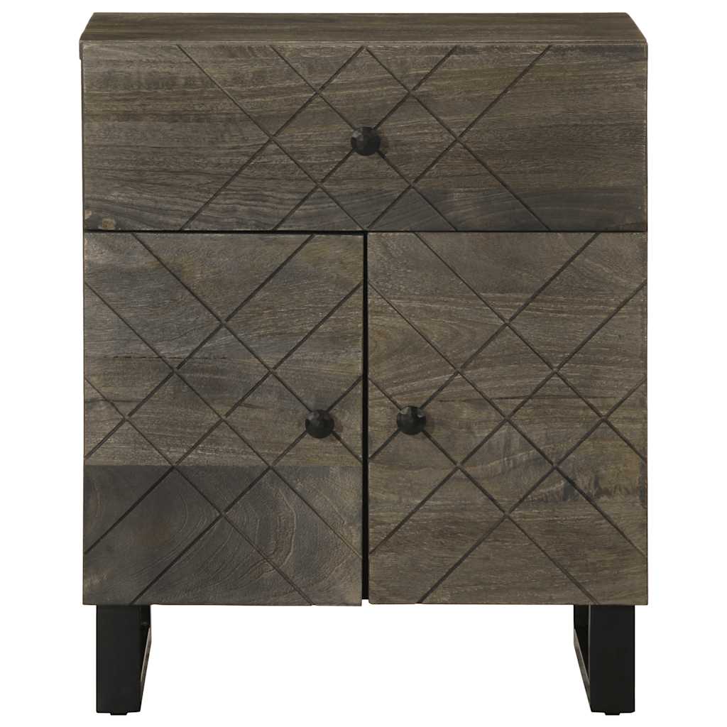 Bedside Cabinet Black 50X33X60 Cm Solid Wood Mango
