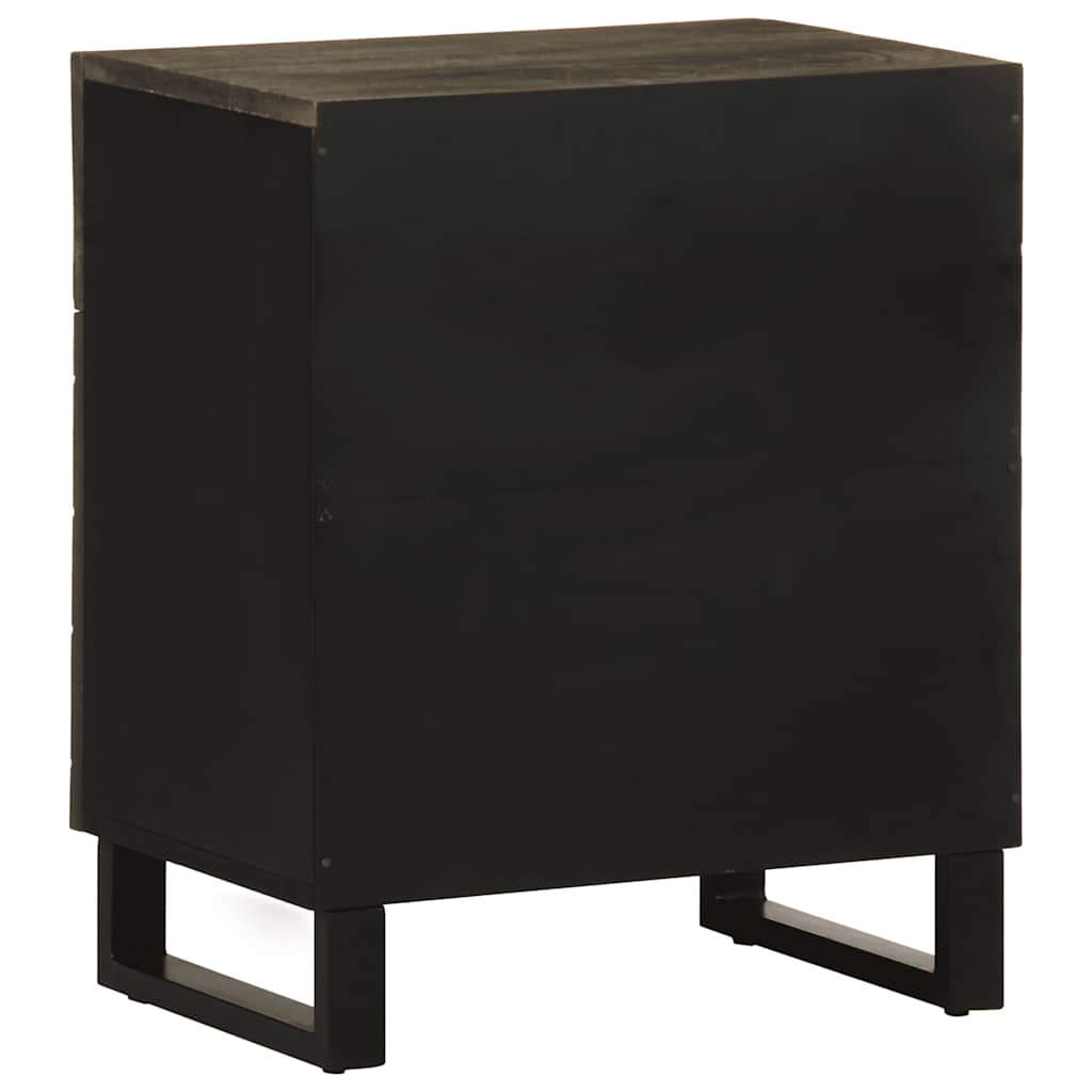 Bedside Cabinet Black 50X33X60 Cm Solid Wood Mango