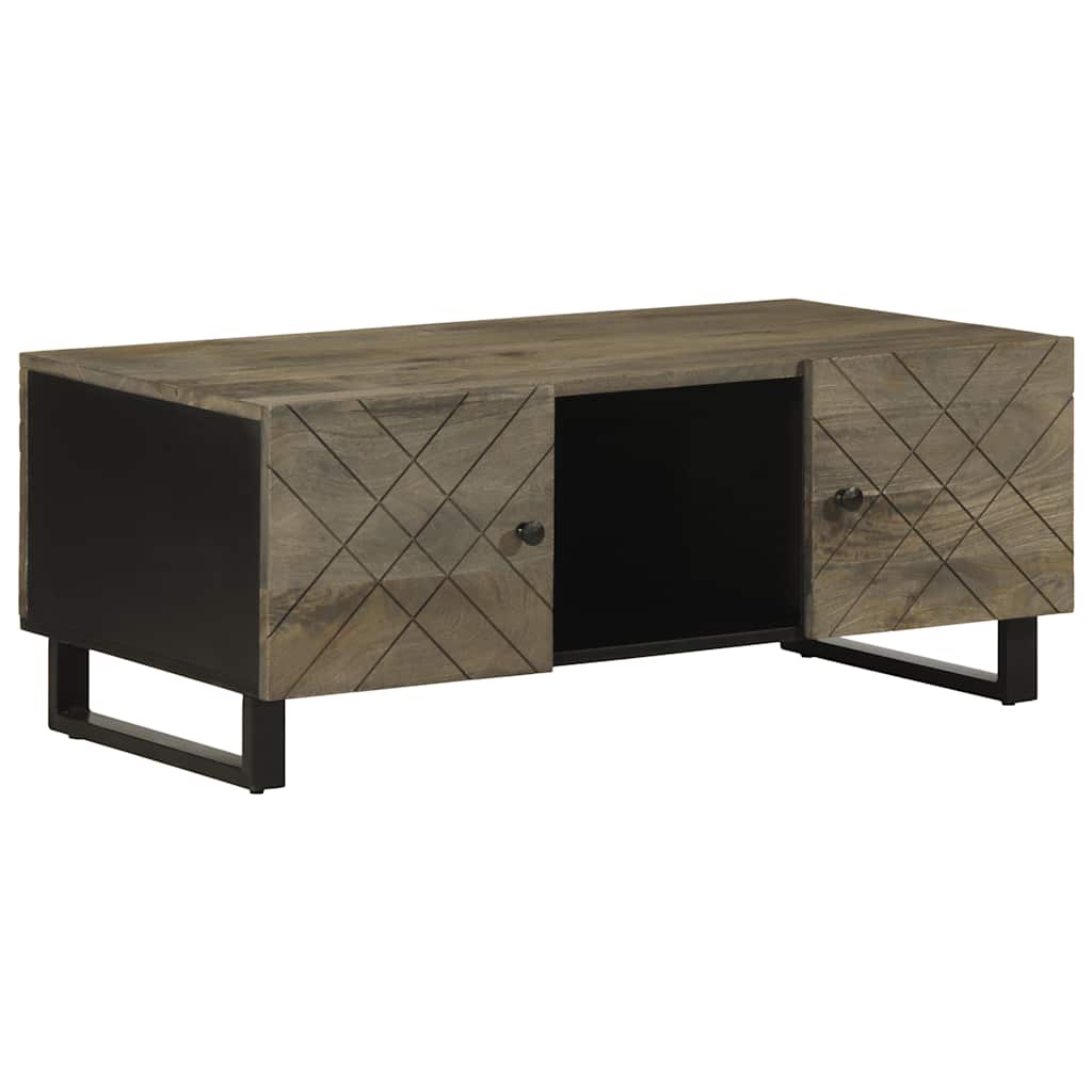 Coffee Table Black 100X54X40 Cm Solid Wood Mango