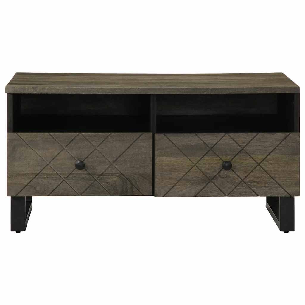 Coffee Table Black 80X54X40 Cm Solid Wood Mango
