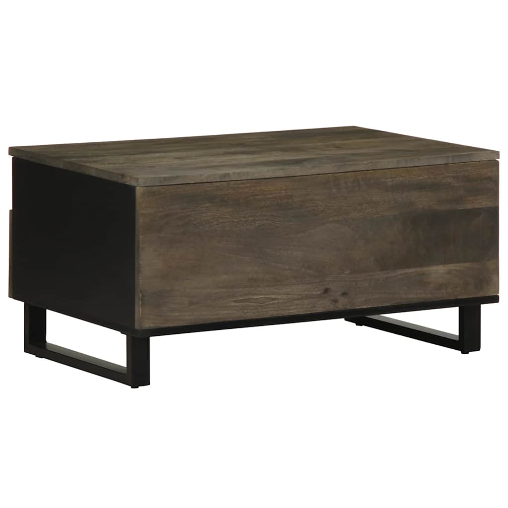Coffee Table Black 80X54X40 Cm Solid Wood Mango